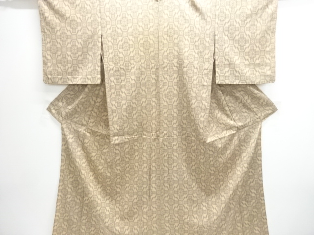 JAPANESE KIMONO / ANTIQUE GEOMETRIC PATTERN SHIOZE HITōE KIMONO